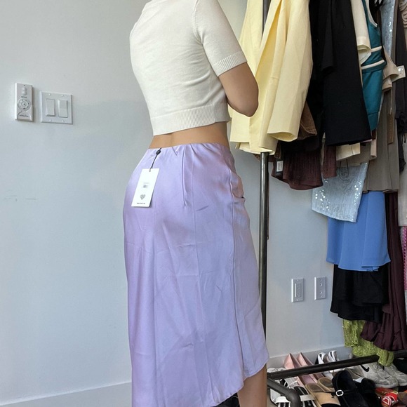 Apparis Purple Slip Midi Skirt